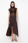 Bec & Bridge Mia Asym Midi Skirt Chocolate