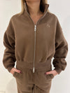Fleece Zip Through Jacket Chocolate