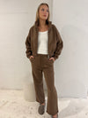 Fleece Zip Through Jacket Chocolate