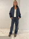 Fleece Straight Leg Track Pant Navy