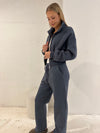 Fleece Straight Leg Track Pant Navy