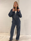 Fleece Straight Leg Track Pant Navy