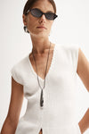Elka Collective Santori Knit Top White