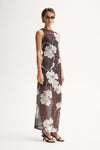 Elka Collective Lilian Maxi Dress Chocolate Floral Print