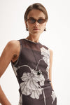 Elka Collective Lilian Maxi Dress Chocolate Floral Print