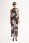 Elka Collective Lilian Maxi Dress Chocolate Floral Print