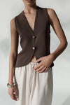 Elka Collective Lana Knit Vest Chocolate