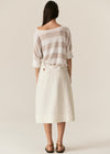 POL Clothing Carsen Denim Skirt Ecru