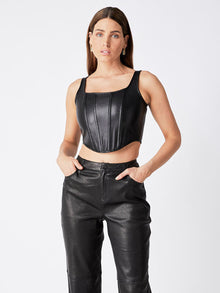  Ena Pelly Leather Bustier Black