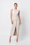 Mossman Cannes Midi Skirt Natural