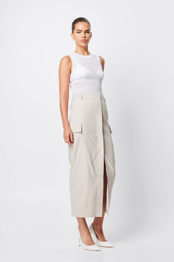 Mossman Cannes Midi Skirt Natural