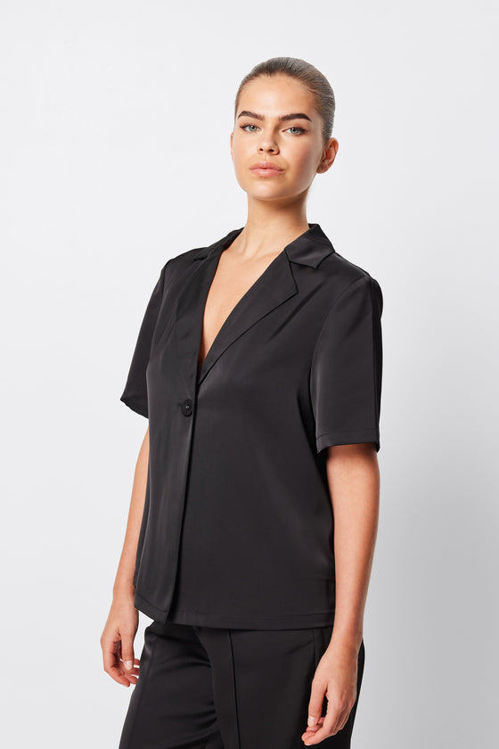 Mossman Adrift One Button Shirt Black