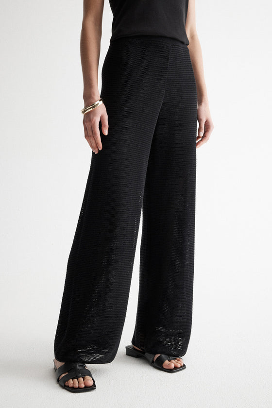 Elka Collective Aspen Crochet Knit Pant Black