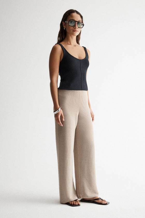 Elka Collective Aspen Crochet Pant Taupe