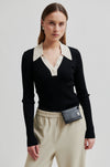 Second Female Josephine Knit Polo Black