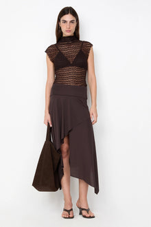  Bec & Bridge Mia Asym Midi Skirt Chocolate