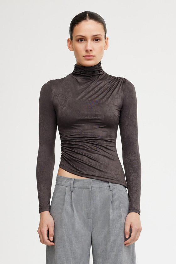 Significant Other Priya Long Sleeve Top Charcoal