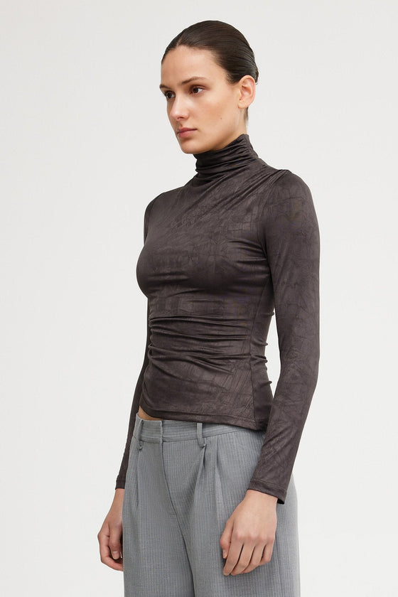 Significant Other Priya Long Sleeve Top Charcoal