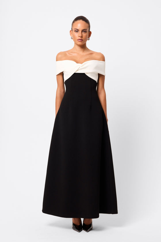 Mossman Eternal Maxi Dress Black/White