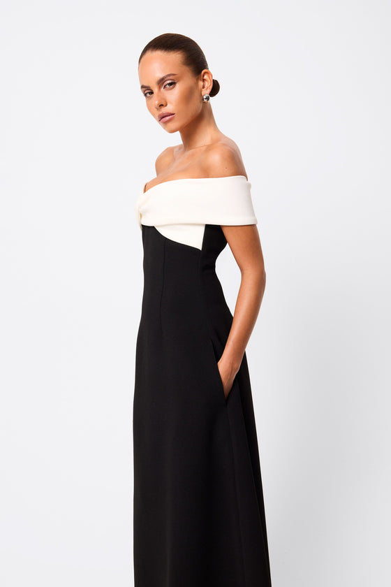 Mossman Eternal Maxi Dress Black/White
