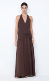 Bec & Bridge Sabrine Halter Maxi Dress Dark Chocloate