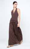 Bec & Bridge Sabrine Halter Maxi Dress Dark Chocloate