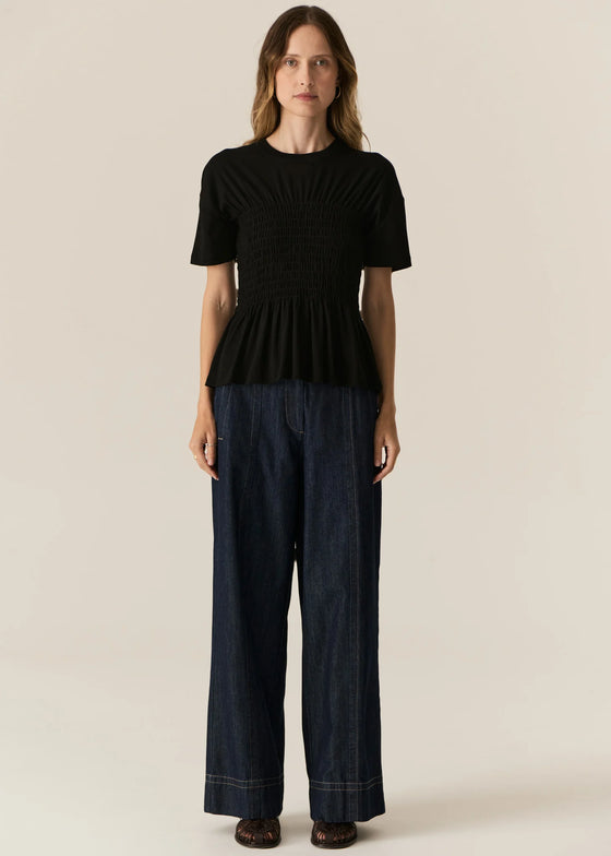 POL Clothing Carsen Full Length Pant Dark Wash