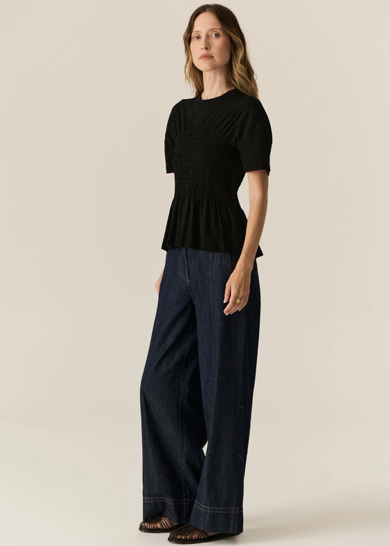 POL Clothing Carsen Full Length Pant Dark Wash