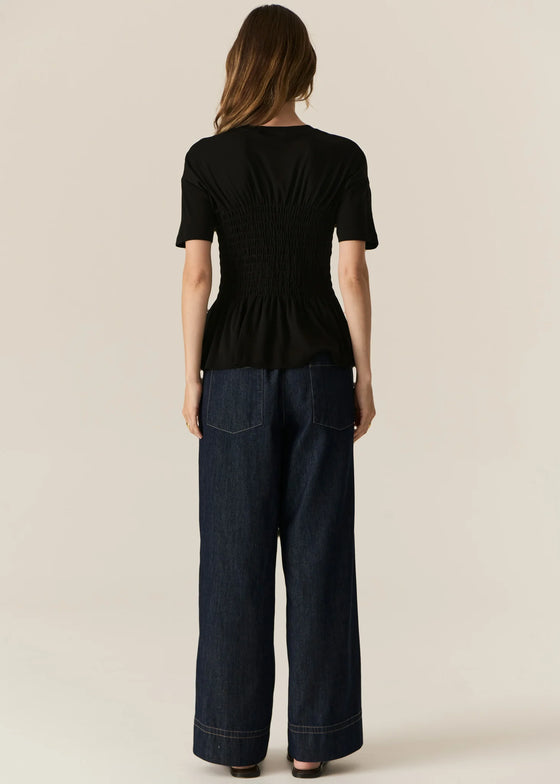 POL Clothing Carsen Full Length Pant Dark Wash
