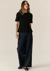 POL Clothing Carsen Full Length Pant Dark Wash
