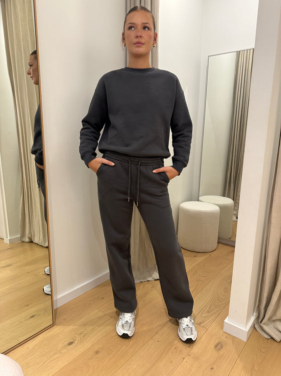 Straight Leg Track Pant Charcoal