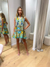 Aqua Sleeveless Mini Dress