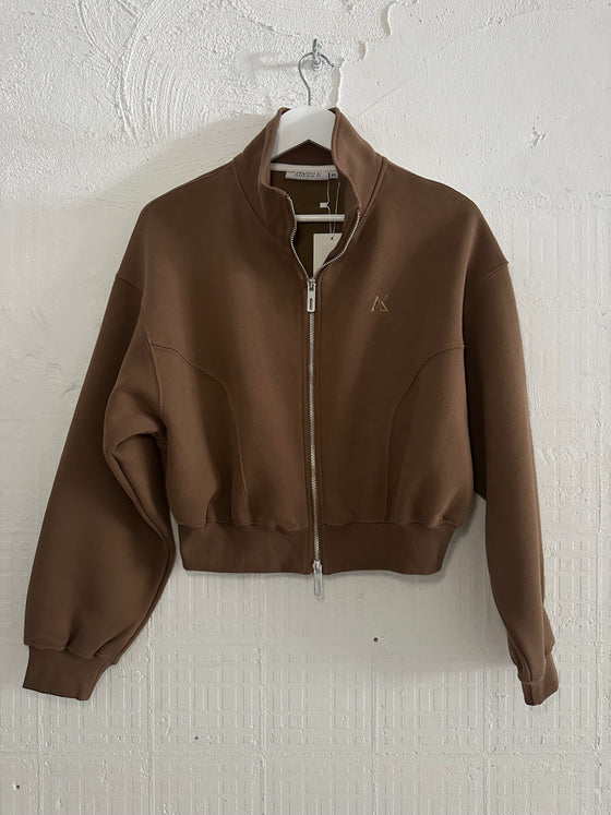 Fleece Zip Through Jacket Chocolate