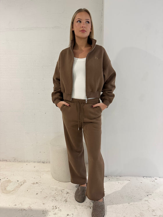 Fleece Zip Through Jacket Chocolate
