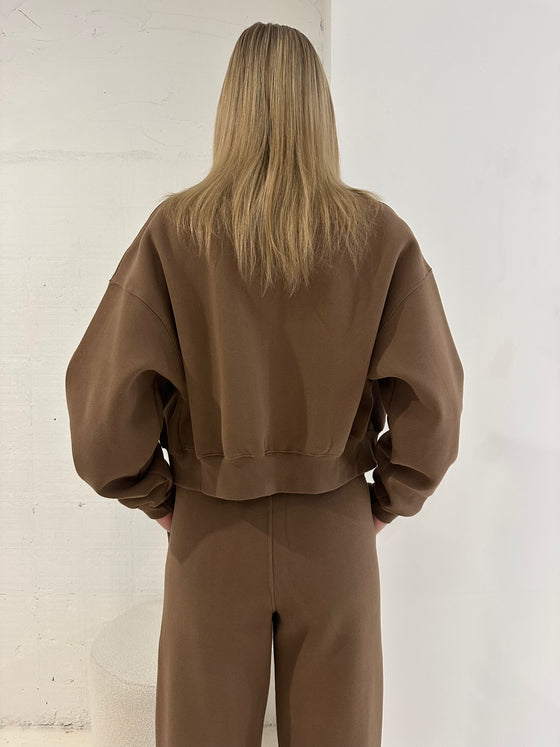 Fleece Zip Through Jacket Chocolate