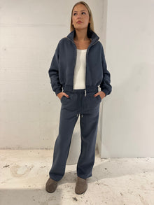  Fleece Straight Leg Track Pant Navy
