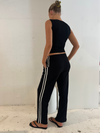 Elastic Waist Relaxed Pant Black/White