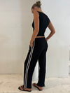 Elastic Waist Relaxed Pant Black/White