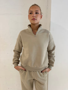  Quarter Zip Fleece Jumper Sage