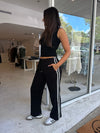 Elastic Waist Relaxed Pant Black/White