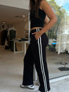Elastic Waist Relaxed Pant Black/White