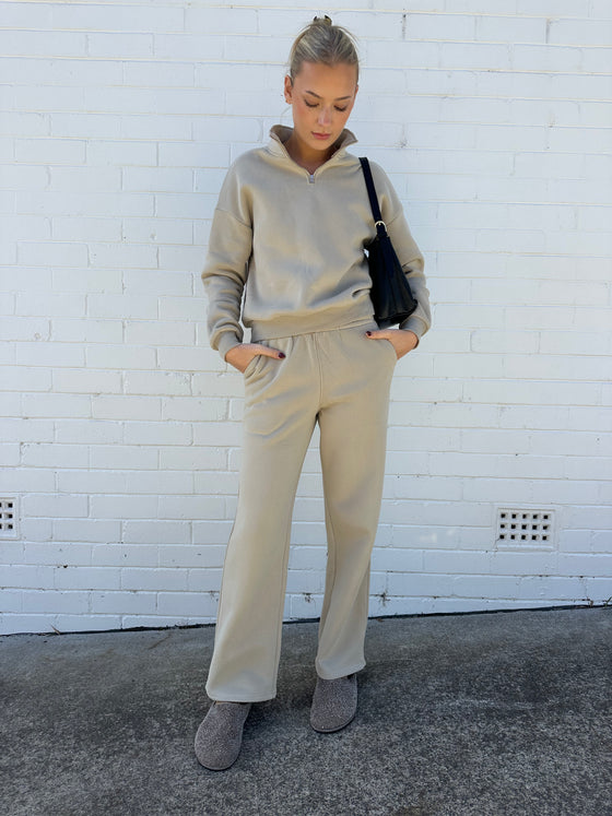 Quarter Zip Fleece Jumper Sage
