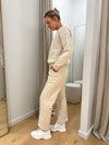 Straight Leg Track Pant Oatmeal