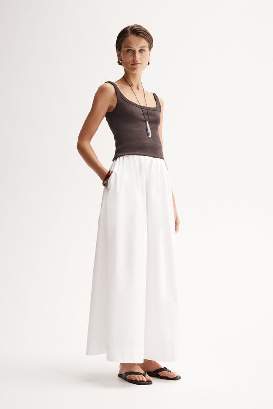 Elka Collective Persi Ribbed Tank Chocolate