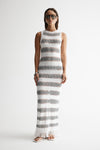 Elka Collective Malibu Crochet Dress Blue Stripe