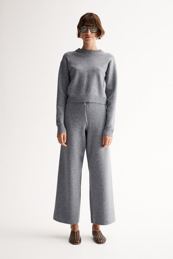 Elka Collective Rhyder Knit Pant Charcoal Marle