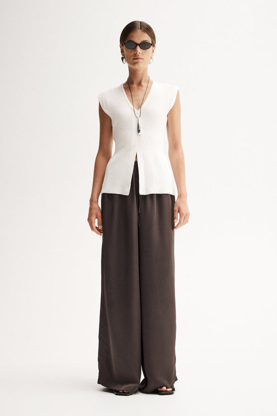 Elka Collective Santori Knit Top White