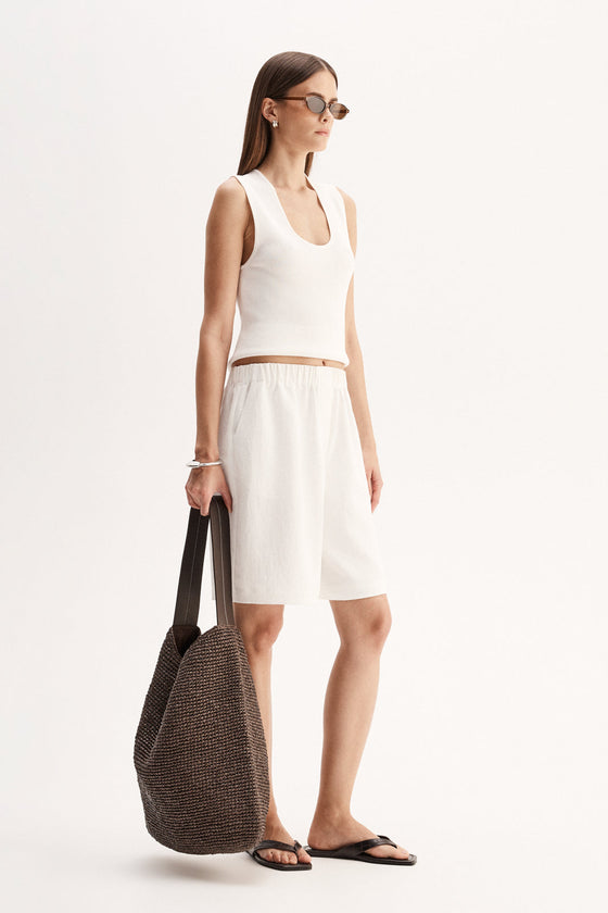 Elka Collective Hayes Knit Top White