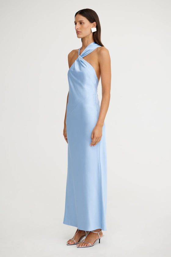 Significant Other Lucile Draped Maxi Dress Ice Blue
