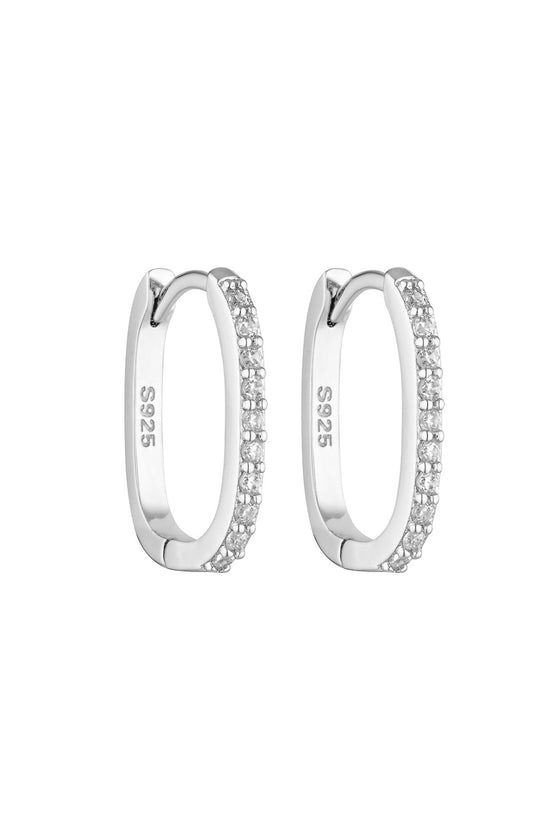 Porter Jewellery Oval Angel Hoops Silver 15mm